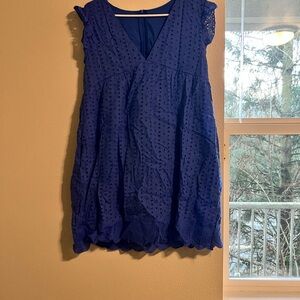 Blue Eyelet Sleeveless Dress
